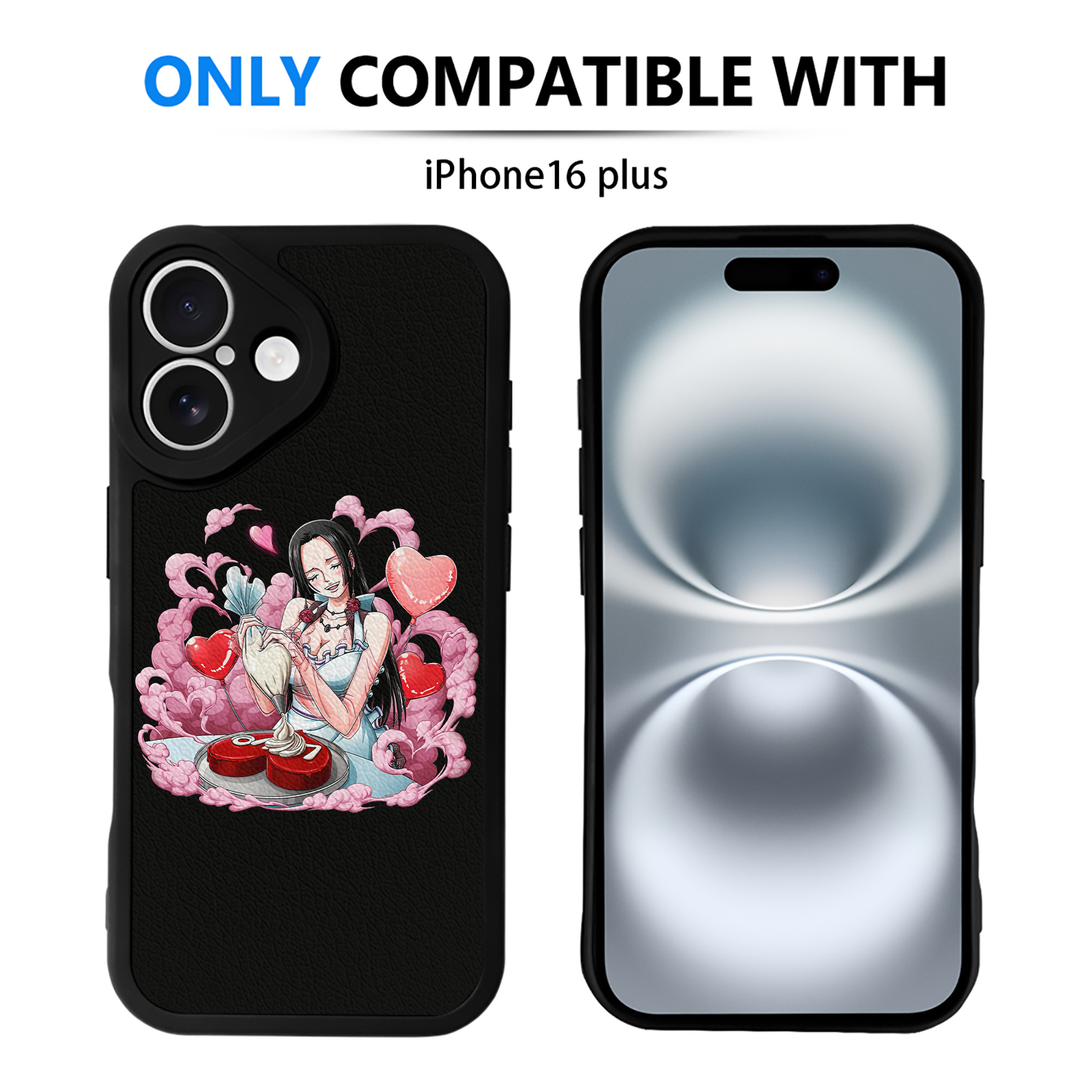 （画像用） ワンピース ボア・ハンコック ONE PIECE Boa·Hancock 【iPhone 16シリーズ対応】シリコンスマホケース（レザー調） 材質：シリコン